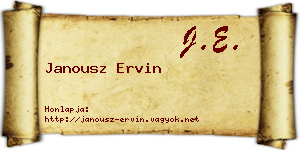 Janousz Ervin névjegykártya